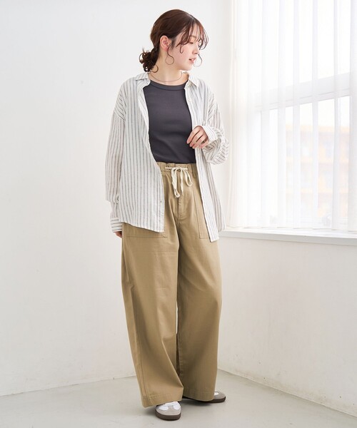 coen(コーエン)の「ドレープコットンイージーベイカーパンツ【インフルエンサー紹介アイテム】(チノパンツ・レディース・ナチュラル/オリーブ/ブラウン/ベージュ・M/L)」の13枚目の写真