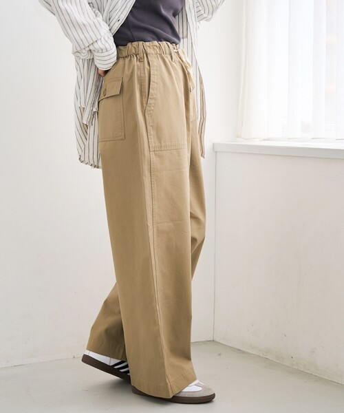coen(コーエン)の「ドレープコットンイージーベイカーパンツ【インフルエンサー紹介アイテム】(チノパンツ・レディース・ナチュラル/オリーブ/ブラウン/ベージュ・M/L)」の16枚目の写真
