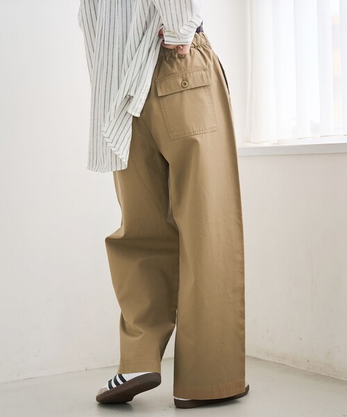coen(コーエン)の「ドレープコットンイージーベイカーパンツ【インフルエンサー紹介アイテム】(チノパンツ・レディース・ナチュラル/オリーブ/ブラウン/ベージュ・M/L)」の17枚目の写真