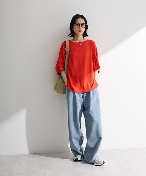 Green Parks(グリーンパークス)の「デニムタックワイドパンツ(デニムパンツ・レディース・ブラック/ライトインディゴブルー・M/L)」の16枚目の写真