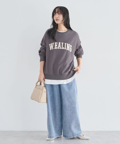 Green Parks(グリーンパークス)の「デニムタックワイドパンツ(デニムパンツ・レディース・ブラック/ライトインディゴブルー・M/L)」の20枚目の写真