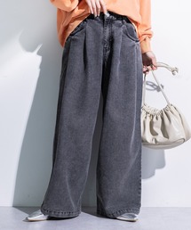 Green Parks（グリーンパークス）の「デニムタックワイドパンツ（デニムパンツ）」