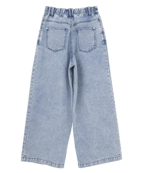 Green　Parks（グリーンパークス）の「デニムタックワイドパンツ（デニムパンツ・レディース・ブラック/ライトインディゴブルー・M/L）」の15枚目の写真