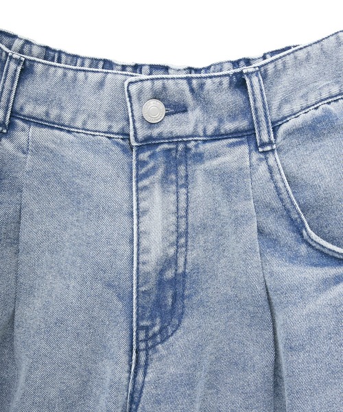 Green　Parks（グリーンパークス）の「デニムタックワイドパンツ（デニムパンツ・レディース・ブラック/ライトインディゴブルー・M/L）」の16枚目の写真