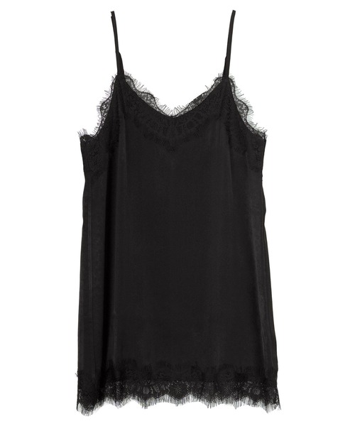 KOBE LETTUCE（コウベレタス）の「サテンキャミレースワンピース（ワンピース・レディース・ブラック/チャコール/ベージュ系・M）」の7枚目の写真