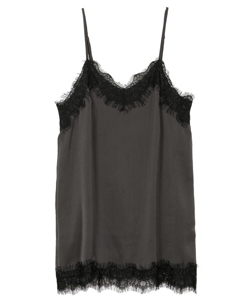 KOBE LETTUCE（コウベレタス）の「サテンキャミレースワンピース（ワンピース・レディース・ブラック/チャコール/ベージュ系・M）」の8枚目の写真