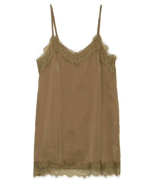 KOBE LETTUCE（コウベレタス）の「サテンキャミレースワンピース（ワンピース・レディース・ブラック/チャコール/ベージュ系・M）」の9枚目の写真