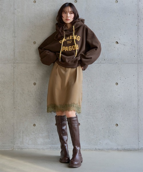 KOBE LETTUCE（コウベレタス）の「サテンキャミレースワンピース（ワンピース・レディース・ブラック/チャコール/ベージュ系・M）」の19枚目の写真