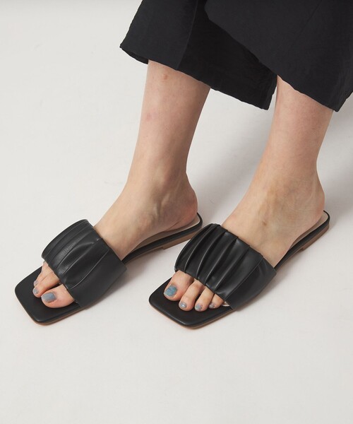 EMMEL REFINES(エメルリファインズ)の「<EMMEL REFINES>EM ギャザー フラット サンダル(サンダル・レディース・ライトブルー/ブラック/オレンジ系その他/ホワイト・L/M/S)」の10枚目の写真