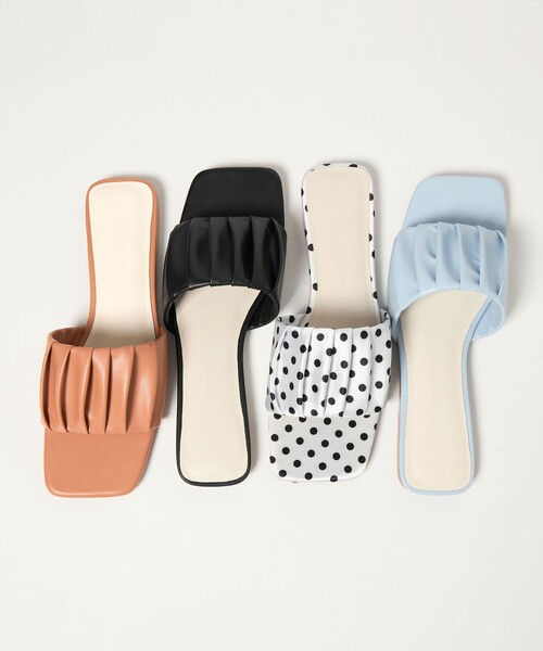 EMMEL REFINES(エメルリファインズ)の「<EMMEL REFINES>EM ギャザー フラット サンダル(サンダル・レディース・ライトブルー/ブラック/オレンジ系その他/ホワイト・L/M/S)」の9枚目の写真