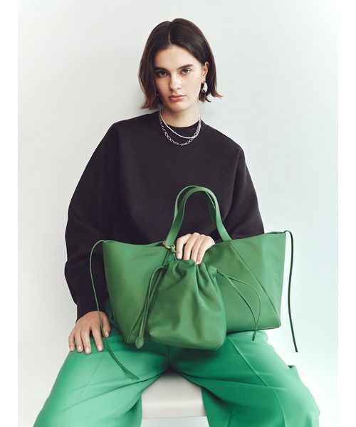 Mila Owen(ミラオーウェン)の「ドライタッチ2タックワイドパンツ(その他パンツ・レディース・マルチ/チャコールグレー/グリーン・0/00/1)」の5枚目の写真