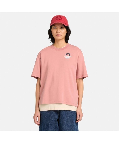 Timberland(ティンバーランド)の「ティンバーフレッシュ フロント バック グラフィック 半袖 Tシャツ レディース(Tシャツ/カットソー・レディース・ローズ・SMALL/MEDIUM/LARGE/X-SMALL)」の1枚目の写真