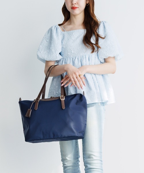 Jewelna Rose(ジュエルナローズ)の「ラヴィーナ フォールディングトートバッグ A4サイズ 16291(トートバッグ・レディース・グレー/ネイビー/ブラック・FREE)」の7枚目の写真