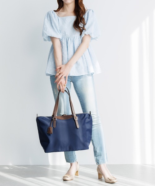 Jewelna Rose(ジュエルナローズ)の「ラヴィーナ フォールディングトートバッグ A4サイズ 16291(トートバッグ・レディース・グレー/ネイビー/ブラック・FREE)」の8枚目の写真