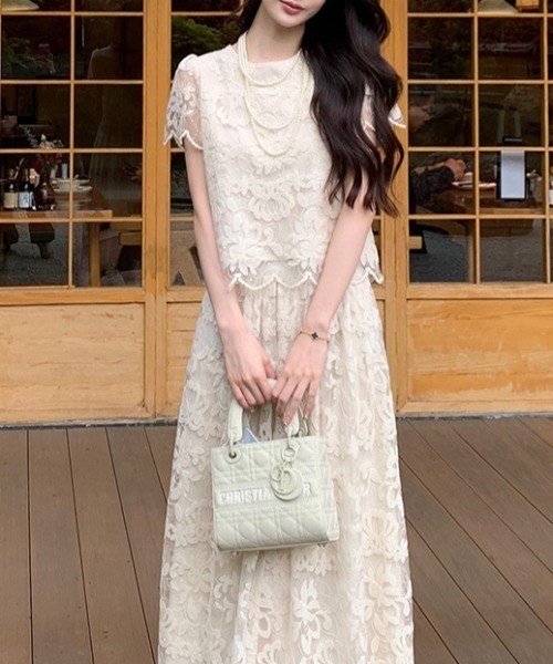 Diosfront（ディオスフロント）の「花柄刺繍セットアップ（セットアップ・レディース・アイボリー・S/M/L）」の2枚目の写真