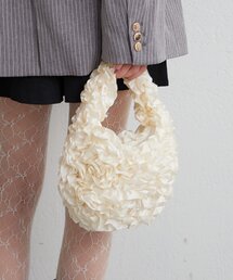 mystic | サテンフリルハンドBAG(ハンドバッグ)