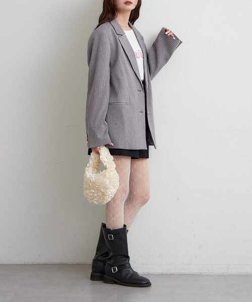 mystic(ミスティック)の「サテンフリルハンドBAG(ハンドバッグ・レディース・アイボリー・ONE SIZE)」の5枚目の写真