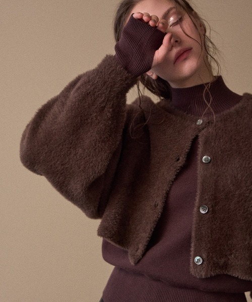 MIELI INVARIANT(ミエリインヴァリアント)の「2way Layered Knit Tops(アンサンブル・レディース・ブラウン/ブラック・FREE)」の1枚目の写真