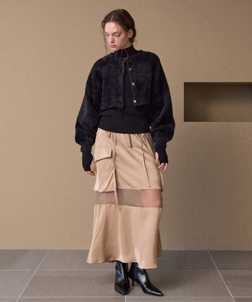 MIELI INVARIANT(ミエリインヴァリアント)の「2way Layered Knit Tops(アンサンブル・レディース・ブラウン/ブラック・FREE)」の9枚目の写真