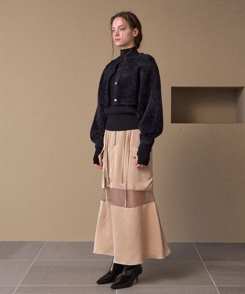 MIELI INVARIANT(ミエリインヴァリアント)の「2way Layered Knit Tops(アンサンブル・レディース・ブラウン/ブラック・FREE)」の8枚目の写真