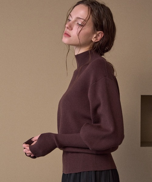 MIELI INVARIANT(ミエリインヴァリアント)の「2way Layered Knit Tops(アンサンブル・レディース・ブラウン/ブラック・FREE)」の16枚目の写真