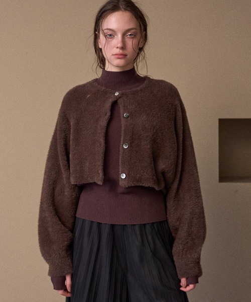 MIELI INVARIANT(ミエリインヴァリアント)の「2way Layered Knit Tops(アンサンブル・レディース・ブラウン/ブラック・FREE)」の17枚目の写真