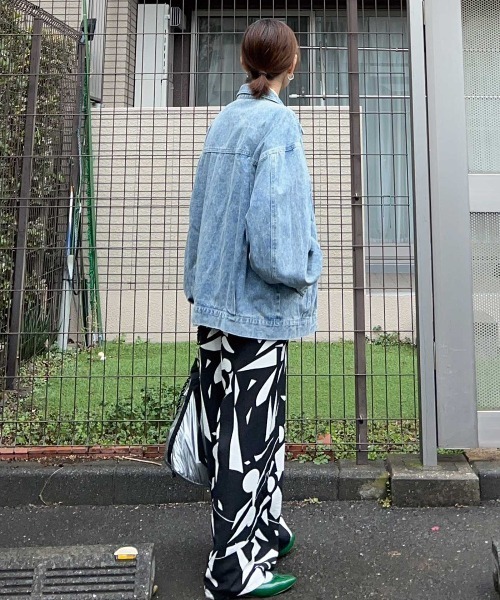 CORNERS by KR（コーナーズバイケーアール）の「【CORNERS by KR】リネンタッチ幾何学柄ラフパンツ（その他パンツ・レディース・オフホワイト/ブラック/グリーン・M）」の14枚目の写真