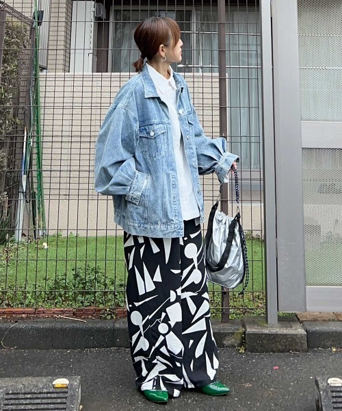 CORNERS by KR（コーナーズバイケーアール）の「【CORNERS by KR】リネンタッチ幾何学柄ラフパンツ（その他パンツ・レディース・オフホワイト/ブラック/グリーン・M）」の15枚目の写真