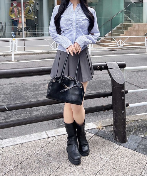 INGNI(イング)の「アソート柄ギャザークロップドシャツ(シャツ/ブラウス・レディース・ホワイト系9/ブルー系1/ネイビー系2・M)」の18枚目の写真