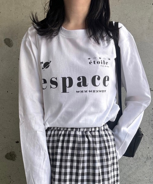 etta(エタ)の「プリントゲームデザインロンT/長袖Tシャツ(Tシャツ/カットソー・レディース・ホワイト・MEDIUM)」の1枚目の写真