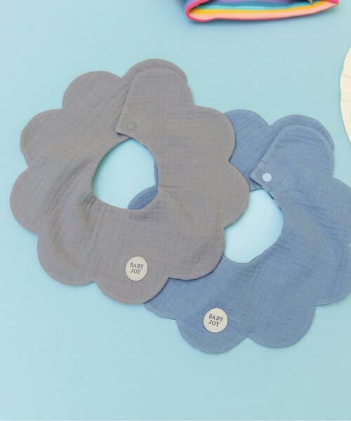 BREEZE（ブリーズ）の「スカラップガーゼスタイ（スタイ/よだれかけ・キッズ・ブルー/グレー・90）」の10枚目の写真