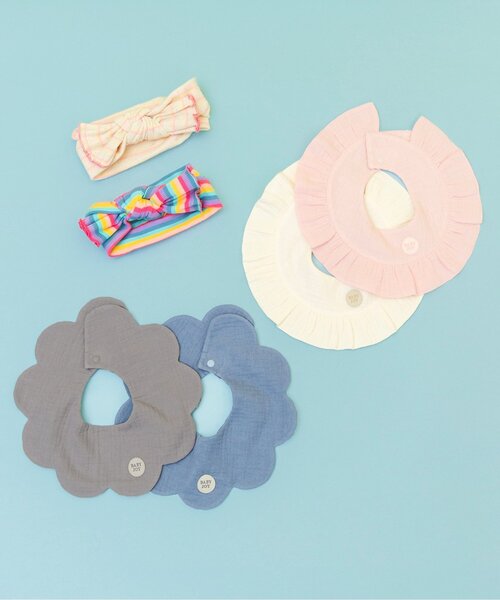 BREEZE（ブリーズ）の「スカラップガーゼスタイ（スタイ/よだれかけ・キッズ・ブルー/グレー・90）」の11枚目の写真