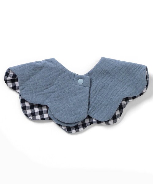 BREEZE（ブリーズ）の「スカラップガーゼスタイ（スタイ/よだれかけ・キッズ・ブルー/グレー・90）」の4枚目の写真