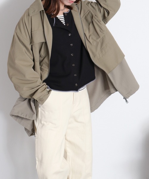 cepo（セポ）の「12Ｇ柔らかニット 配色カーディガン（カーディガン/ボレロ・レディース・グレー/ピンク/サックスブルー/ブラック/オフホワイト・M）」の12枚目の写真