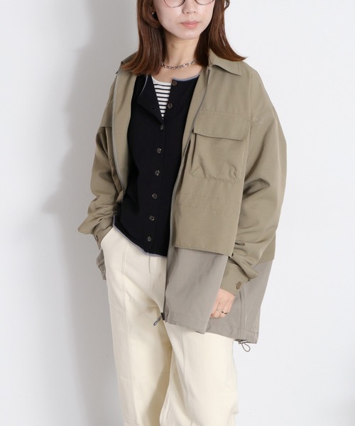 cepo（セポ）の「12Ｇ柔らかニット 配色カーディガン（カーディガン/ボレロ・レディース・グレー/ピンク/サックスブルー/ブラック/オフホワイト・M）」の11枚目の写真