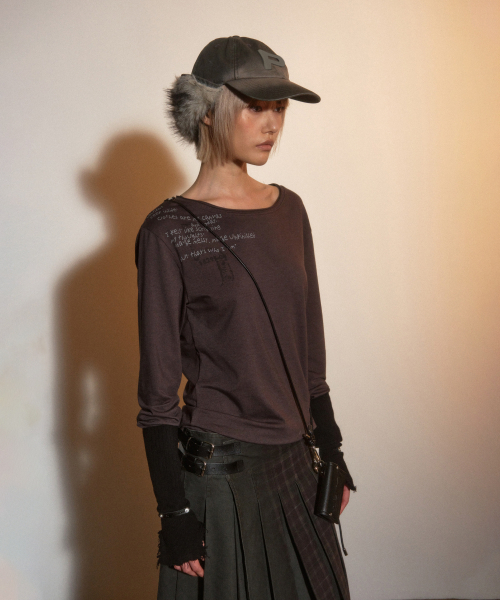 PORTERNA(ポルテナ)の「VINTAGE CHECK WRAP PLEATS SKIRT-KHAKI(スカート・レディース・その他・OS)」の3枚目の写真