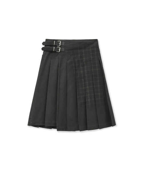 PORTERNA(ポルテナ)の「VINTAGE CHECK WRAP PLEATS SKIRT-KHAKI(スカート・レディース・その他・OS)」の8枚目の写真