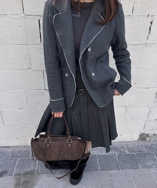 PORTERNA(ポルテナ)の「VINTAGE CHECK WRAP PLEATS SKIRT-KHAKI(スカート・レディース・その他・OS)」の19枚目の写真