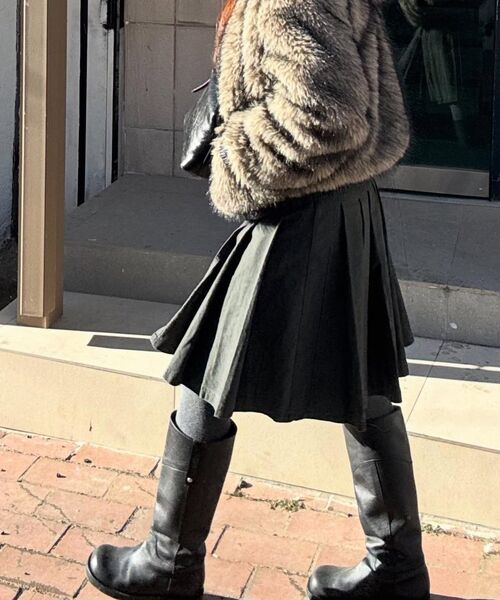 PORTERNA(ポルテナ)の「VINTAGE CHECK WRAP PLEATS SKIRT-KHAKI(スカート・レディース・その他・OS)」の20枚目の写真