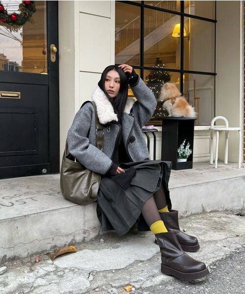 PORTERNA(ポルテナ)の「VINTAGE CHECK WRAP PLEATS SKIRT-KHAKI(スカート・レディース・その他・OS)」の21枚目の写真