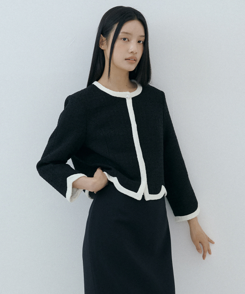LUCIR ZU(ルシールズ)の「Curved Tweed Jacket (black)(その他アウター・レディース・その他・FREE)」の3枚目の写真