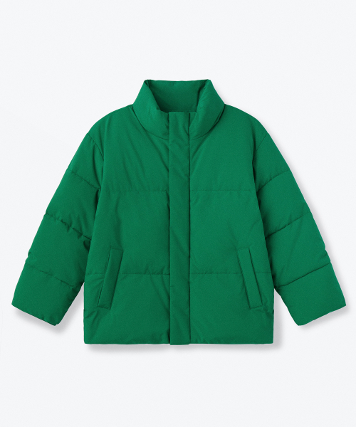 MUSINSA STANDARD KIDS（ムシンサスタンダードキッズ）の「デイリープファーショートダウンジャケット [アイリッシュグリーン]（ブルゾン・レディース・その他・100/110/120/130/140/150/160）」の2枚目の写真