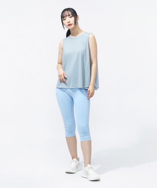TIGORA（ティゴラ）の「ティゴラ TIGORA シアーノースリーブTシャツ（タンクトップ・レディース・ブラック/サックスブルー・S/M/L/XL）」の5枚目の写真