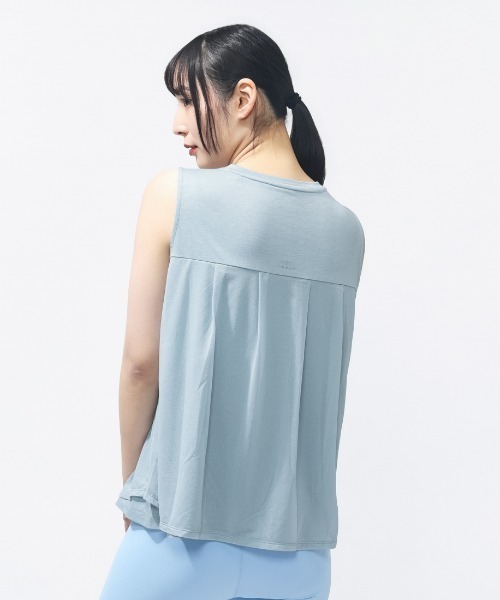TIGORA（ティゴラ）の「ティゴラ TIGORA シアーノースリーブTシャツ（タンクトップ・レディース・ブラック/サックスブルー・S/M/L/XL）」の4枚目の写真