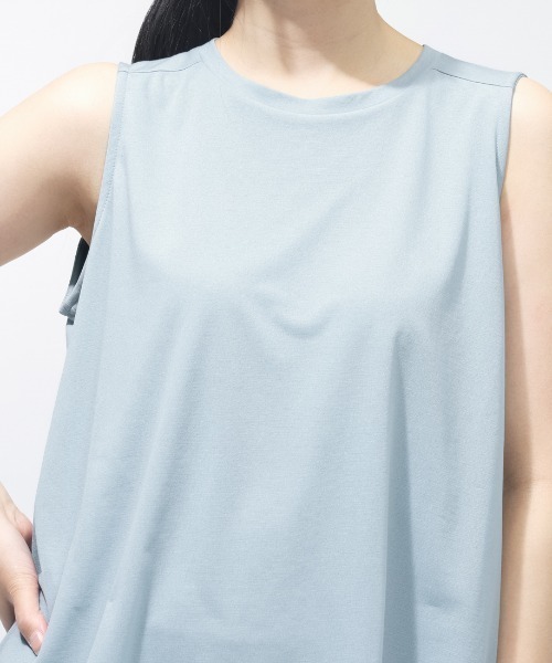 TIGORA（ティゴラ）の「ティゴラ TIGORA シアーノースリーブTシャツ（タンクトップ・レディース・ブラック/サックスブルー・S/M/L/XL）」の6枚目の写真