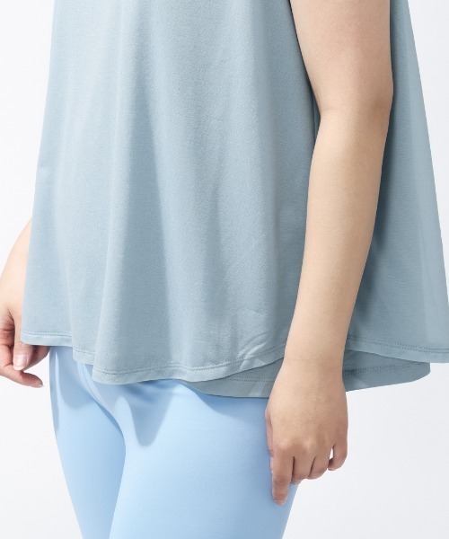 TIGORA（ティゴラ）の「ティゴラ TIGORA シアーノースリーブTシャツ（タンクトップ・レディース・ブラック/サックスブルー・S/M/L/XL）」の8枚目の写真