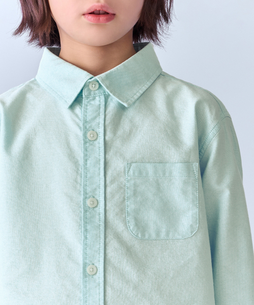 MUSINSA STANDARD KIDS（ムシンサスタンダードキッズ）の「リラックスドオックスフォードシャツ[ミント]（シャツ/ブラウス・レディース・その他・140/150/160/100/110/120/130）」の4枚目の写真