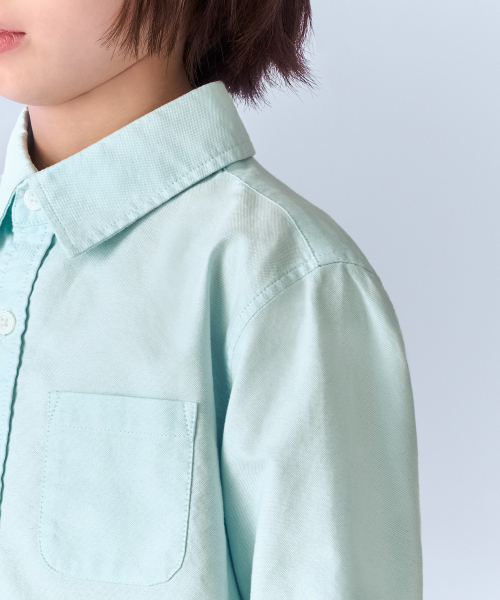 MUSINSA STANDARD KIDS（ムシンサスタンダードキッズ）の「リラックスドオックスフォードシャツ[ミント]（シャツ/ブラウス・レディース・その他・140/150/160/100/110/120/130）」の5枚目の写真