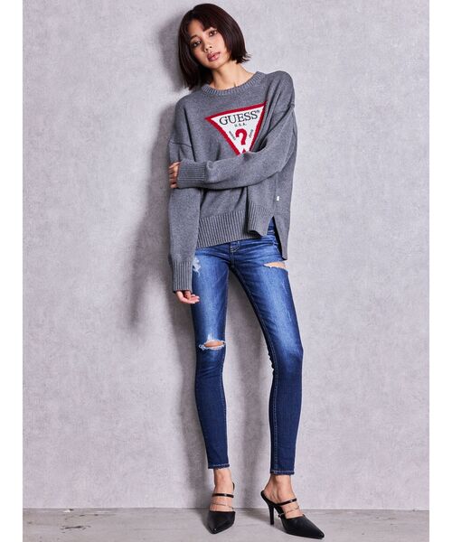 Guess(ゲス)の「GUESS GJ LS CN BIG TRIANGLE SWTR(ニット/セーター・レディース・ブラック/グレー/オフホワイト・FREE)」の14枚目の写真