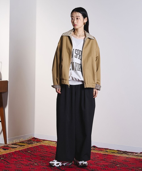 ROSE BUD（ローズバッド）の「(CREOLME)STRIPE TUCK BARREL PANTS（その他パンツ・レディース・ベージュ/ブラック・M/S）」の15枚目の写真